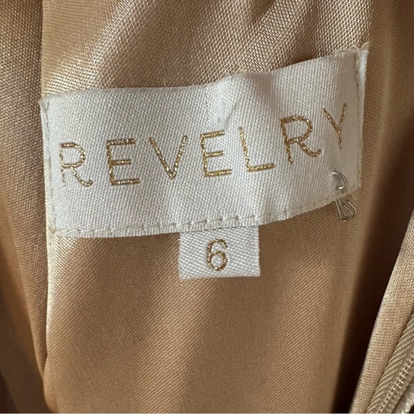 Revelry Velvet Cowl Back Gown Champagne Size 6 Formal Holiday luxe - Picture 4 of 7